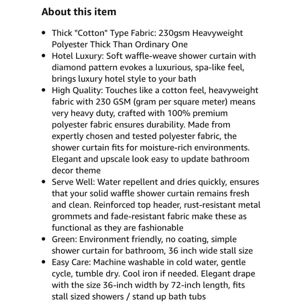 Luxury Home | Navy Blue Waffle Weave Fabric Hotel Series Shower Curtain